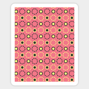 Pink, Yellow and Gray Circle Seamless Pattern 049#002 Sticker